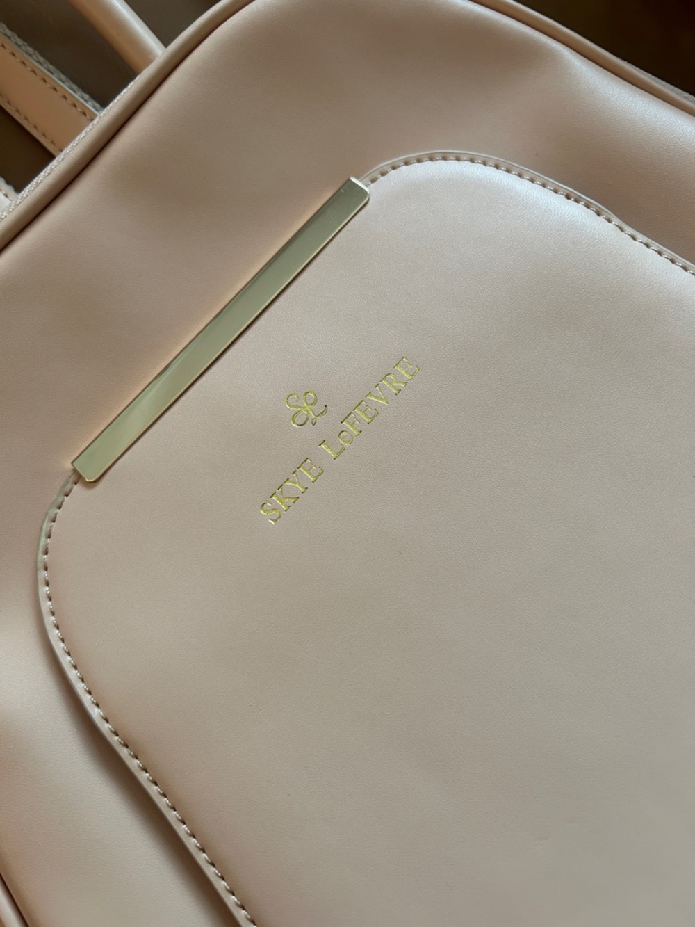 Skye LeFevre Blush Pink Backpack with Gold Accents - Picture 5 of 12